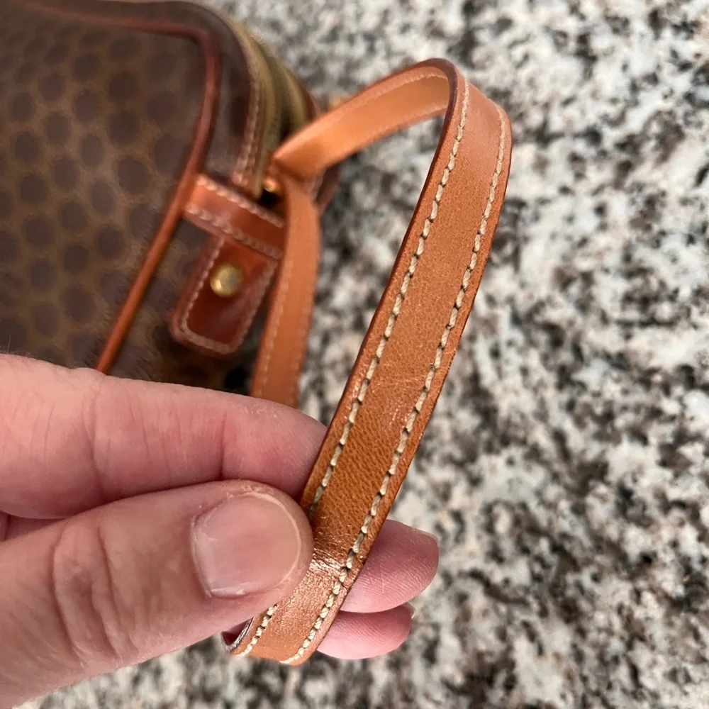Celine Brown Monogram Wristlet Clutch with Tan Trim *READ*